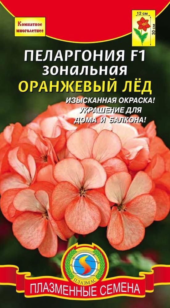 Пеларгония F1 зональная ОРАНЖЕВЫЙ ЛЕД ЦП 3 шт.